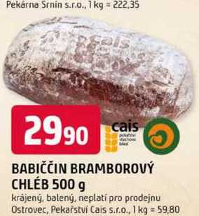 BABIČČIN BRAMBOROVÝ CHLÉB 500 g