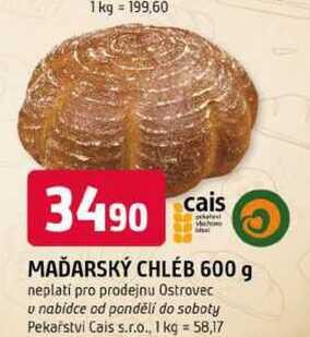MAĎARSKÝ CHLÉB 600 g