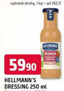 HELLMANN'S FRENCH DRESSING 250 ml