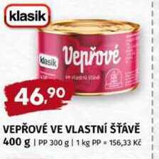 klasik VEPŘOVÉ VE VLASTNÍ ŠŤÁVĚ 400 g