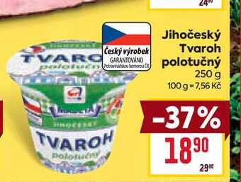 Jihočeský Tvaroh polotučný 250 g