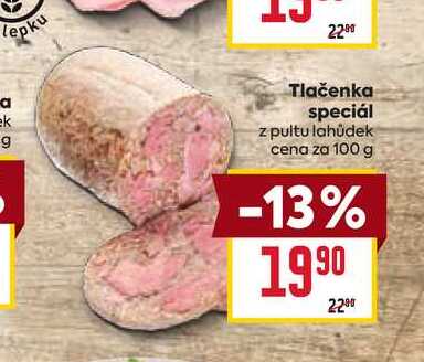 Tlačenka speciál z pultu lahůdek cena za 100 g 