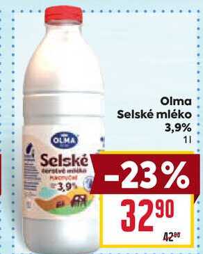 Olma Selské mléko 3,9% 1l
