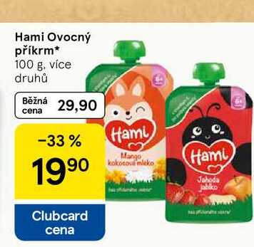 Hami Ovocný příkrm, 100 g, více druhů