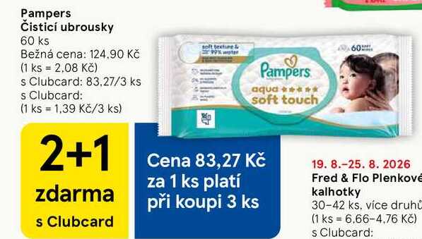 Pampers Čisticí ubrousky, 60 ks