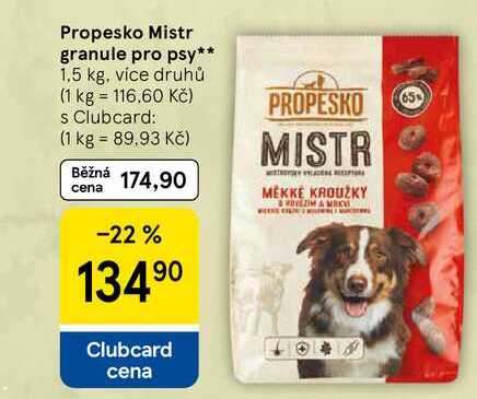 Propesko Mistr granule pro psy, 1,5 kg