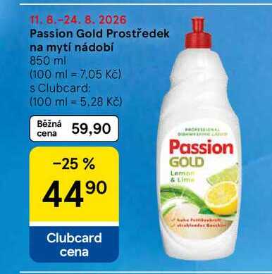 Passion Gold Prostředek na mytí nádobí, 850 ml
