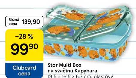 Stor Multi Box na svačinu Kapybara 19.5 x 16.5 x 6.7 cm, plastový