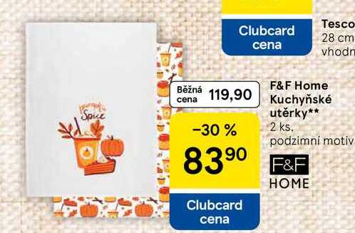 F&F Home Kuchyňské utěrky, 2 ks, podzimní motiv