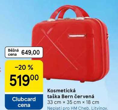 Kosmetická taška Bern červená, 33 cm x 35 cm x 18 cm