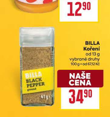 BILLA Koření od 13 g