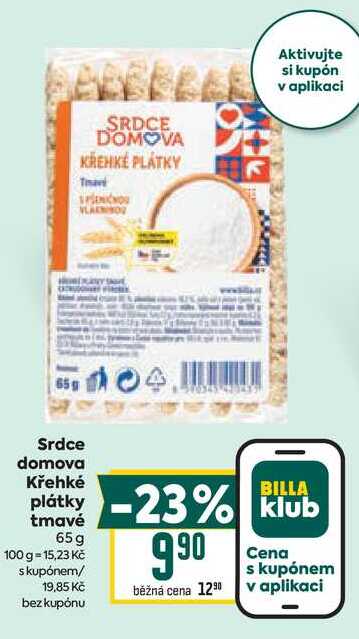 Srdce domova Křehké plátky tmavé 65g