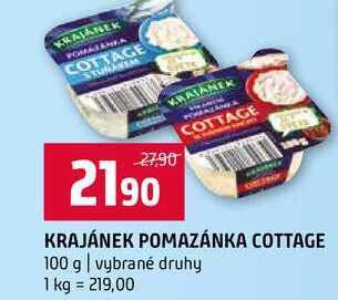 KRAJÁNEK POMAZÁNKA COTTAGE 100 g vybrané druhy 