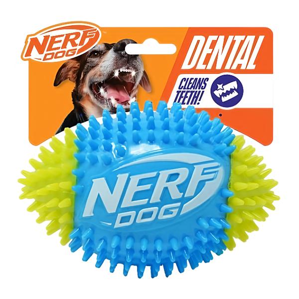 Nerf Dog Pískací fotbalový míč se spikemi, 15 cm