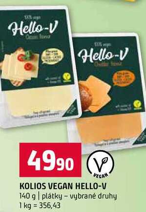 KOLIOS VEGAN HELLO-V 140 g plátky vybrané druhy 