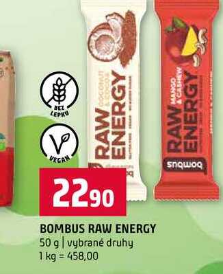 BOMBUS RAW ENERGY 50 g vybrané druhy 