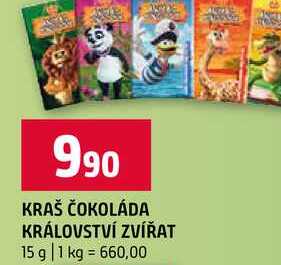 KRAŠ ČOKOLÁDA KRÁLOVSTVÍ ZVÍŘAT 15 g