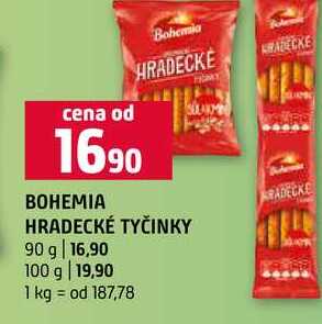 BOHEMIA HRADECKÉ TYČINKY 90 g 100 g