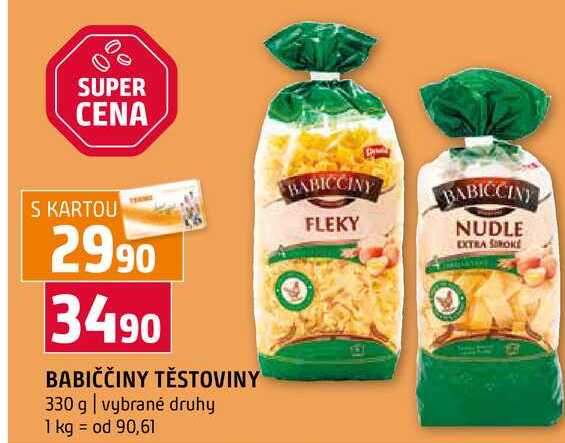 BABIČČINY TĚSTOVINY 330 g vybrané druhy