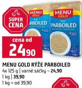 MENU GOLD RÝŽE PARBOILED 4x 125 g varné sáčky 
