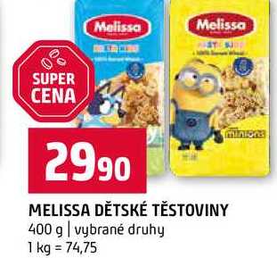 MELISSA DĚTSKÉ TĚSTOVINY 400 g vybrané druhy