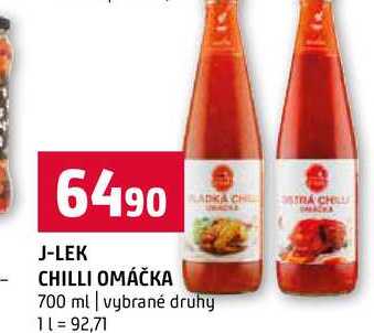J-LEK CHILLI OMÁČKA 700 ml vybrané druhy