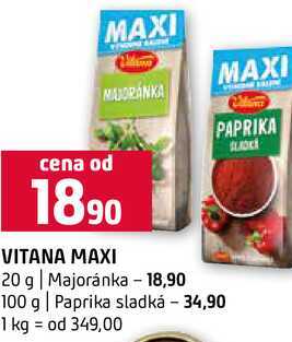 VITANA MAXI 20 g Majoránka 100 g Paprika sladká