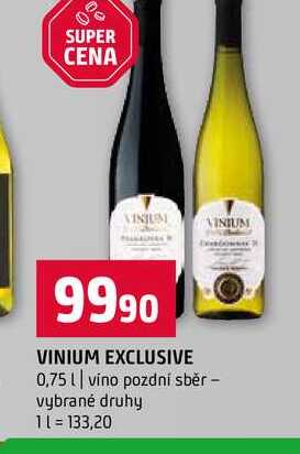 VINIUM EXCLUSIVE 0,75l víno pozdní sběr vybrané druhy