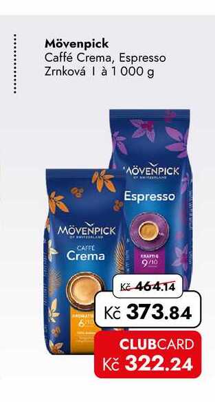 Mövenpick Caffé Crema, Espresso Zrnková  à 1000 g          