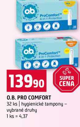 O.B. PRO COMFORT 32 ks hygienické tampony vybrané druhy