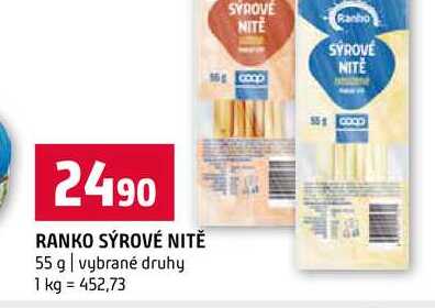 RANKO SÝROVÉ NITĚ 55 g vybrané druhy