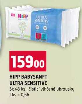 HIPP BABYSANFT ULTRA SENSITIVE 5x 48 ks čisticí vlhčené ubrousky