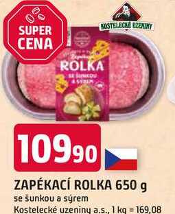 ZAPÉKACÍ ROLKA 650 g se šunkou a sýrem