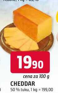 CHEDDAR 50% tuku, 100 g
