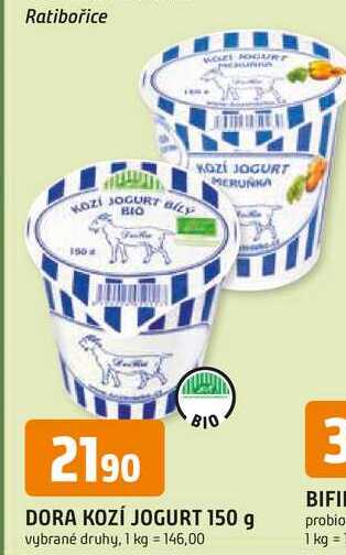 BIO DORA KOZÍ JOGURT 150 g 