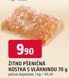 ŽITNO PŠENIČNÁ KOSTKA S VLÁKNINOU 70 g
