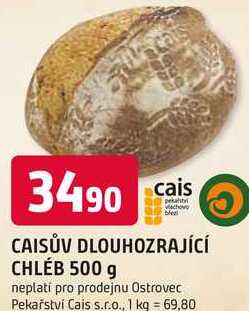 CAISŮV DLOUHOZRAJÍCÍ CHLÉB 500 g