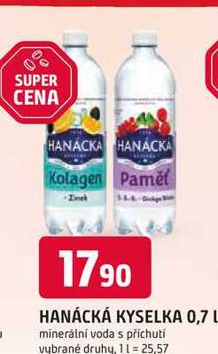 HANÁCKÁ KYSELKA 0,7 L minerální voda s příchutí