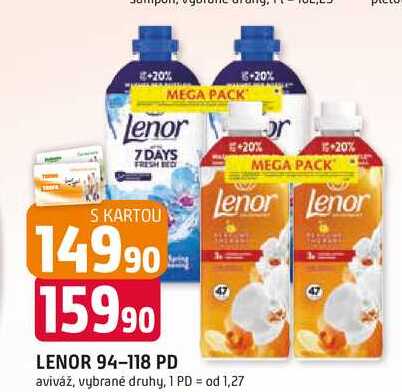 LENOR 94-118 PD aviváž, vybrané druhy