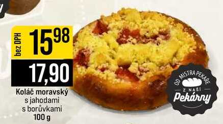 Koláč moravský s jahodami s borůvkami 100 g