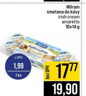 Milram smetana do kávy irish cream amaretto 10x14 g v akci