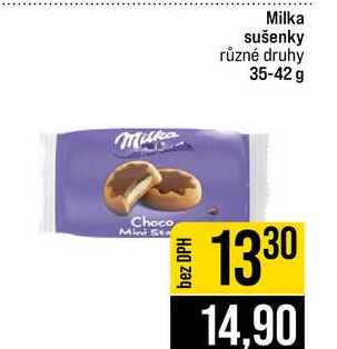 Milka sušenky různé druhy 35-42 g  