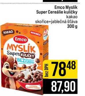 Emco Myslík Super Cereálie kuličky kakao skořice+jablečná šťáva 300 g