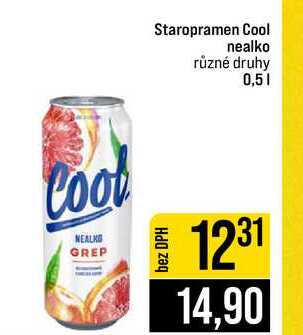 Staropramen Cool nealko různé druhy 0,5l