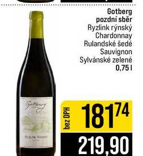 Gotberg pozdní sběr Ryzlink rýnský Chardonnay Rulandské šedé Sauvignon Sylvánské zelené 0,75l