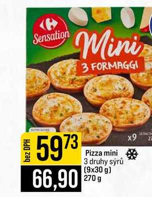 Pizza mini 3 druhy sýrů (9x30 g) 270 g