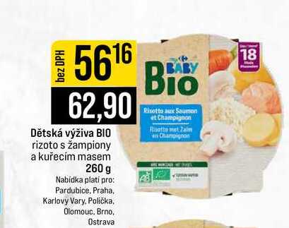 Dětská výživa BIO rizoto s žampiony a kuřecím masem 260 g