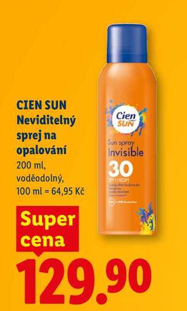 CIEN SUN Neviditelný sprej na opalování, 200 ml