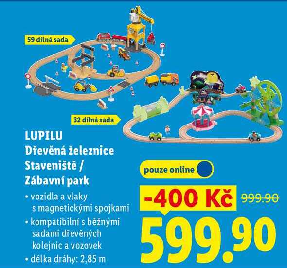LUPILU Dřevěná železnice Staveniště / Zábavní park 