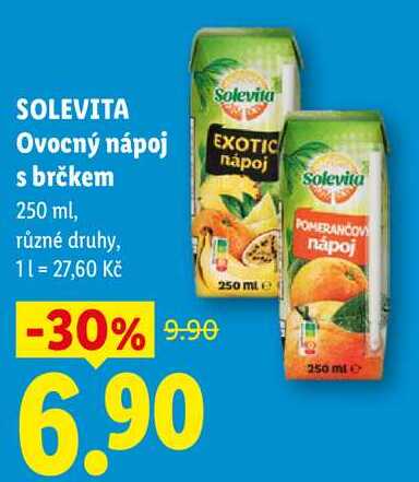 SOLEVITA Ovocný nápo s brčkem, 250 ml